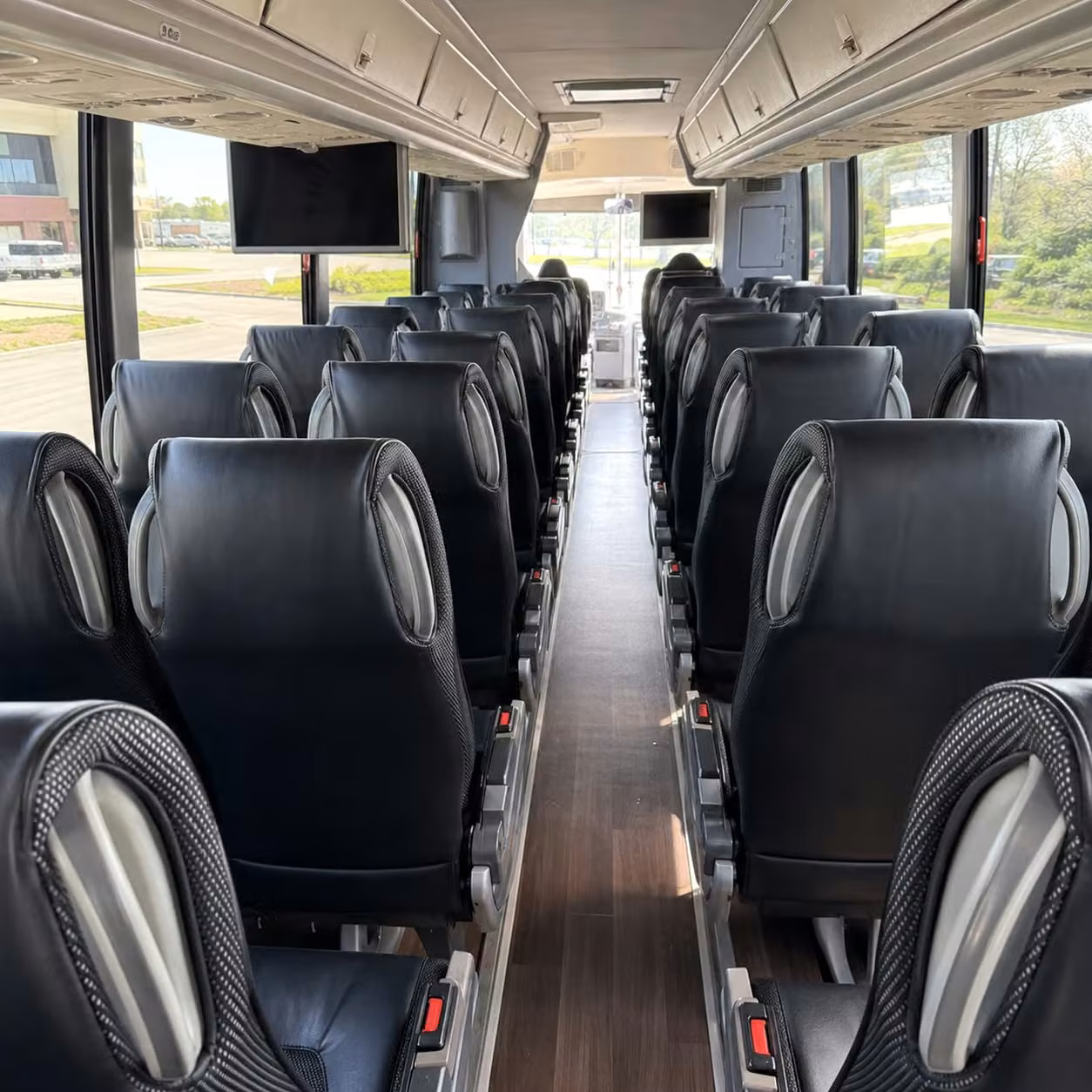56 passenger charter bus inside