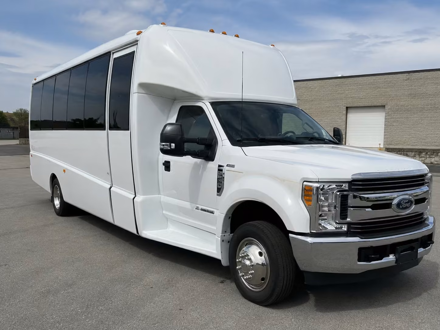 group boarding a minibus in round rock