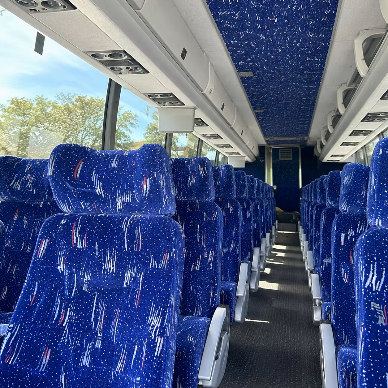 round rock charter bus rental interior